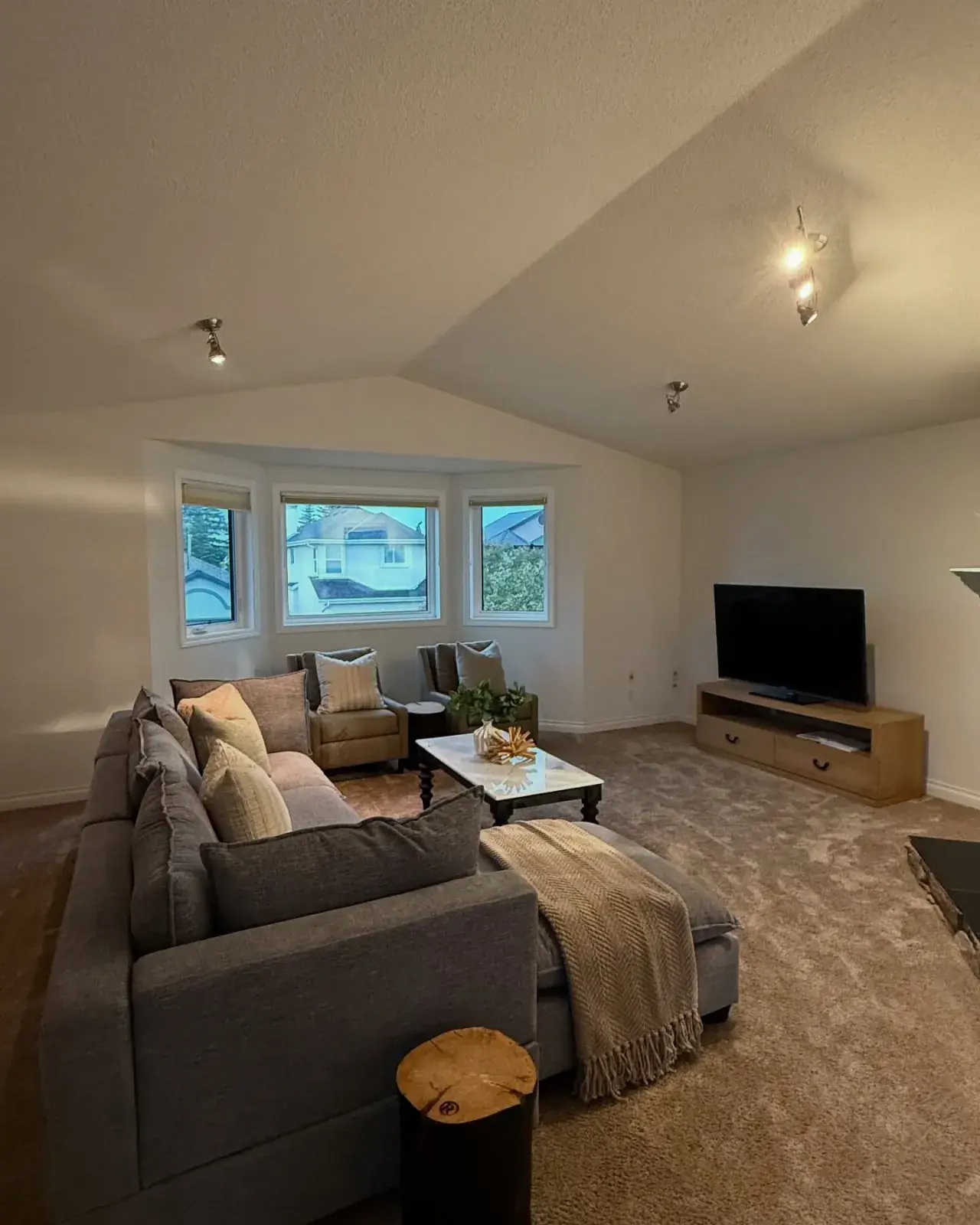 Vaulted Bonus Room — A bright, vaulted family room refreshed throughout
