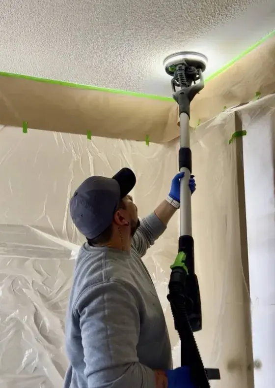 Popcorn Ceiling Removal - Calgary painting services by Chamos Painting