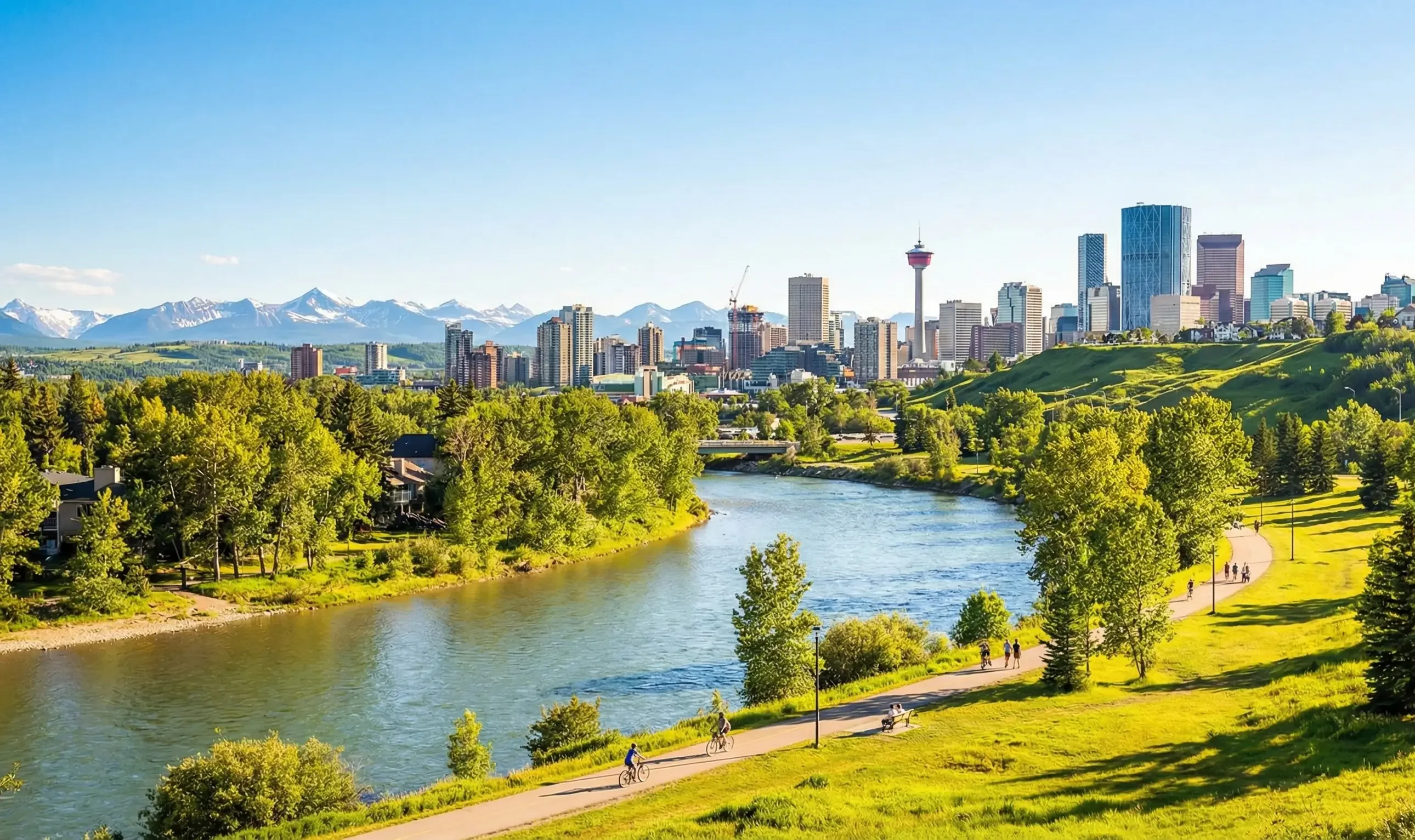 Calgary skyline and surrounding areas - Chamos Painting service area